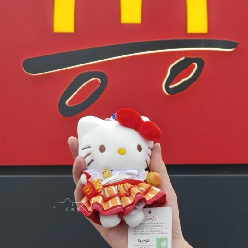 Kawaii مرحبا كيتي سانريو طالب لطيف الكرتون المدرسية قلادة الأطفال ألعاب من نسيج مخملي مفتاح سلسلة الديكور دمية هدية للأطفال #4