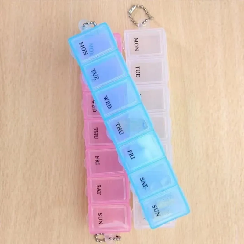 1/3/4Pcs New Weekly Mini Pill Medicine Box Tablet Holder Storage Organizer Container 7 Grids  Independent Lattice Hot