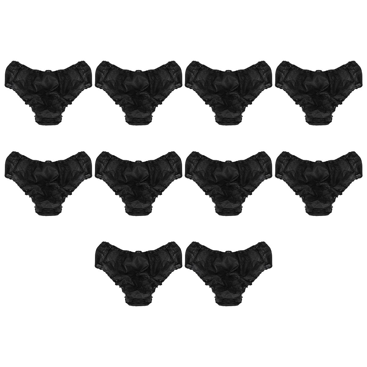 10Pcs/Set Non Woven Paper Brief Disposable black Unisex Panties Underwear Men Travel Underwear