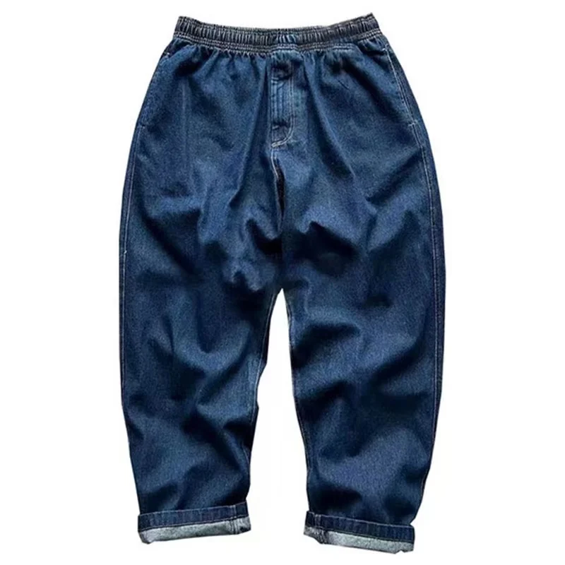 

Washed Casual Loose Fit Drawstring Corduroy Jeans mid High Waist Straight Leg Elastic Youth Jeans for Daily Wear All Seasons