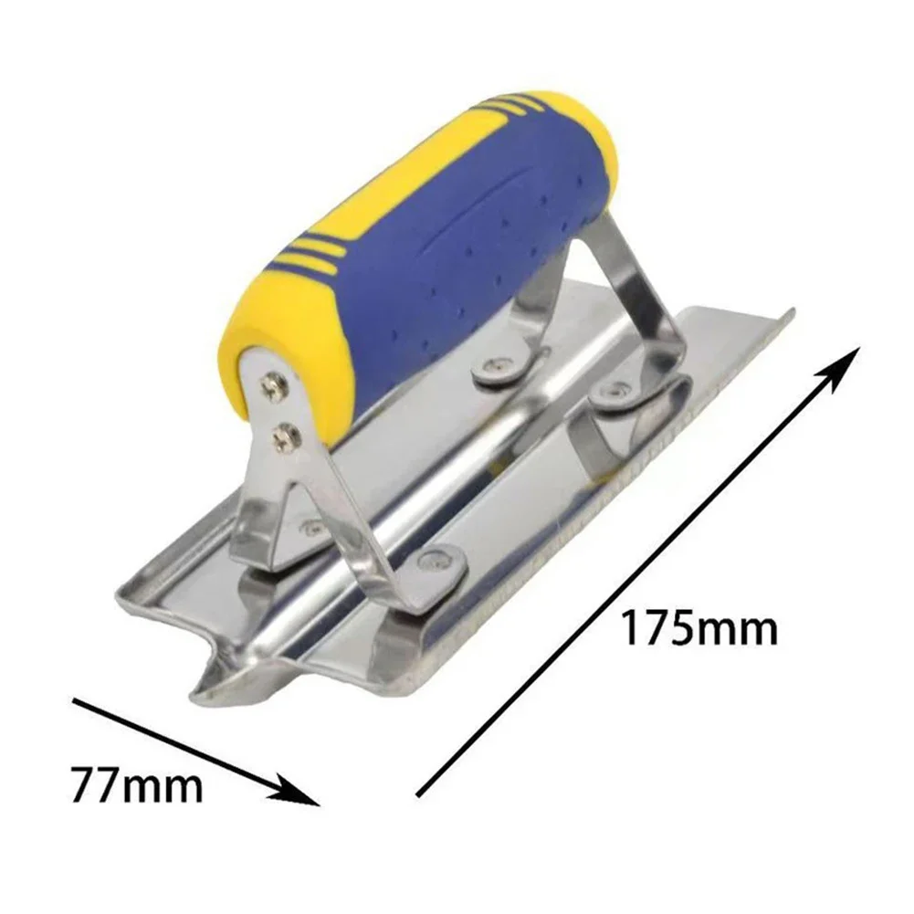 Ensemble d'outils de rainurage de bordure à main en béton en acier inoxydable, plâtre, ciment, finition, outil de réparation murale pour le broyage, le grattage des cloisons sèches