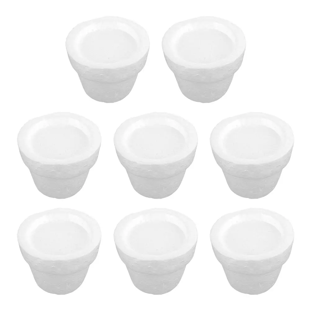 

8Pcs Foam Flowerpot DIY Plant Pots White Blank Floral Arrangement Holder for Wedding Craft Foam Blocks Flowerpot Insert Flower