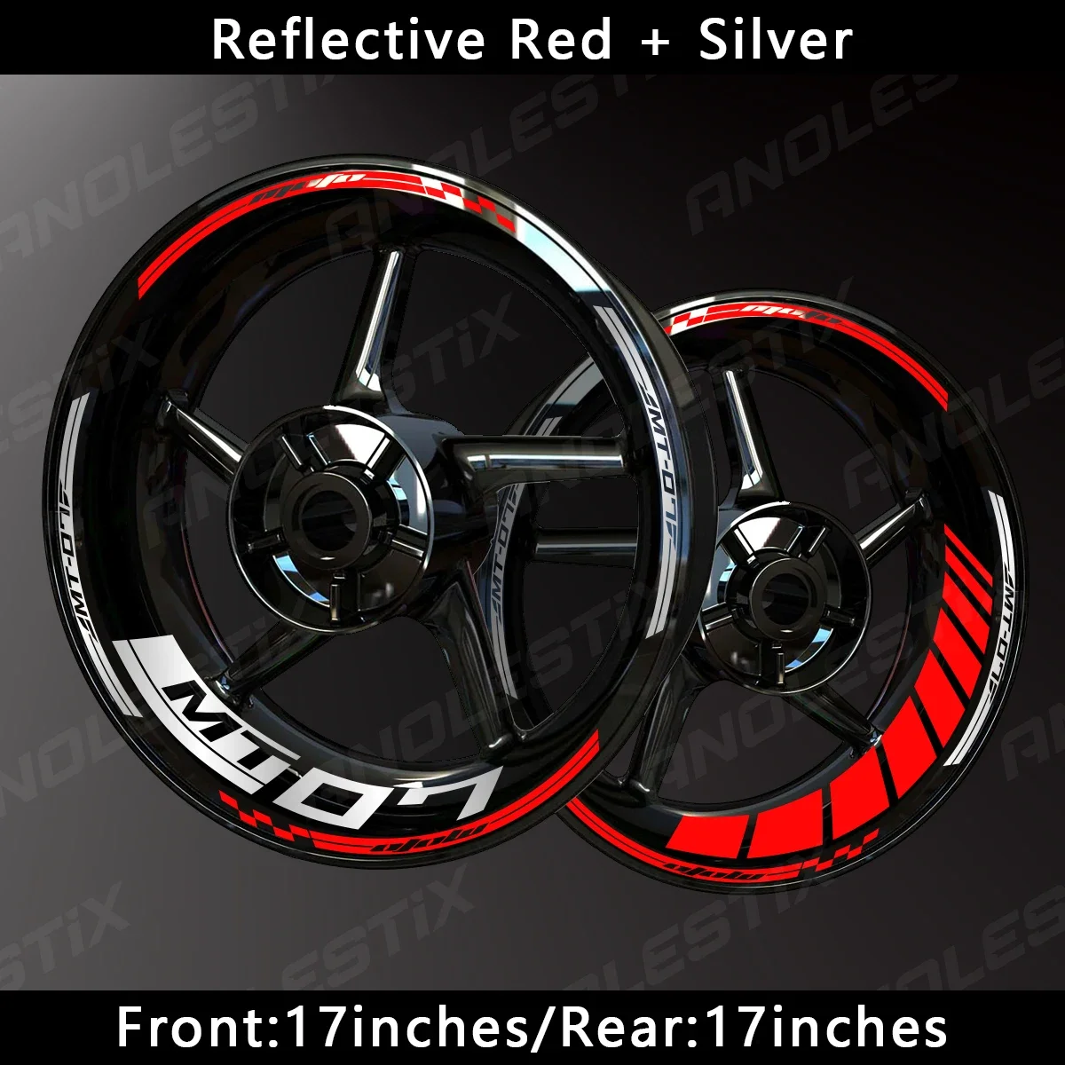 AnoleStix stiker velg roda sepeda motor, pita Decal Hub roda sepeda motor reflektif untuk YAMAHA MT07