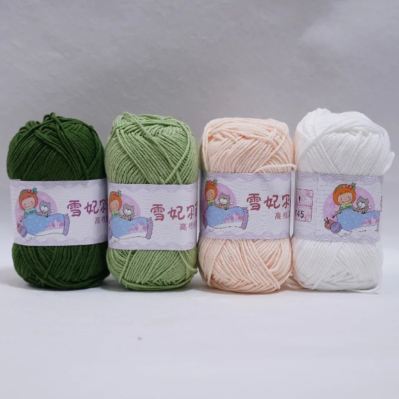 40g Baby Thread Four Strand Milk Cotton Yarn Combed Cotton Yarn DIY Crochet Doll Scarf Knitting Wool Weaving Gifts