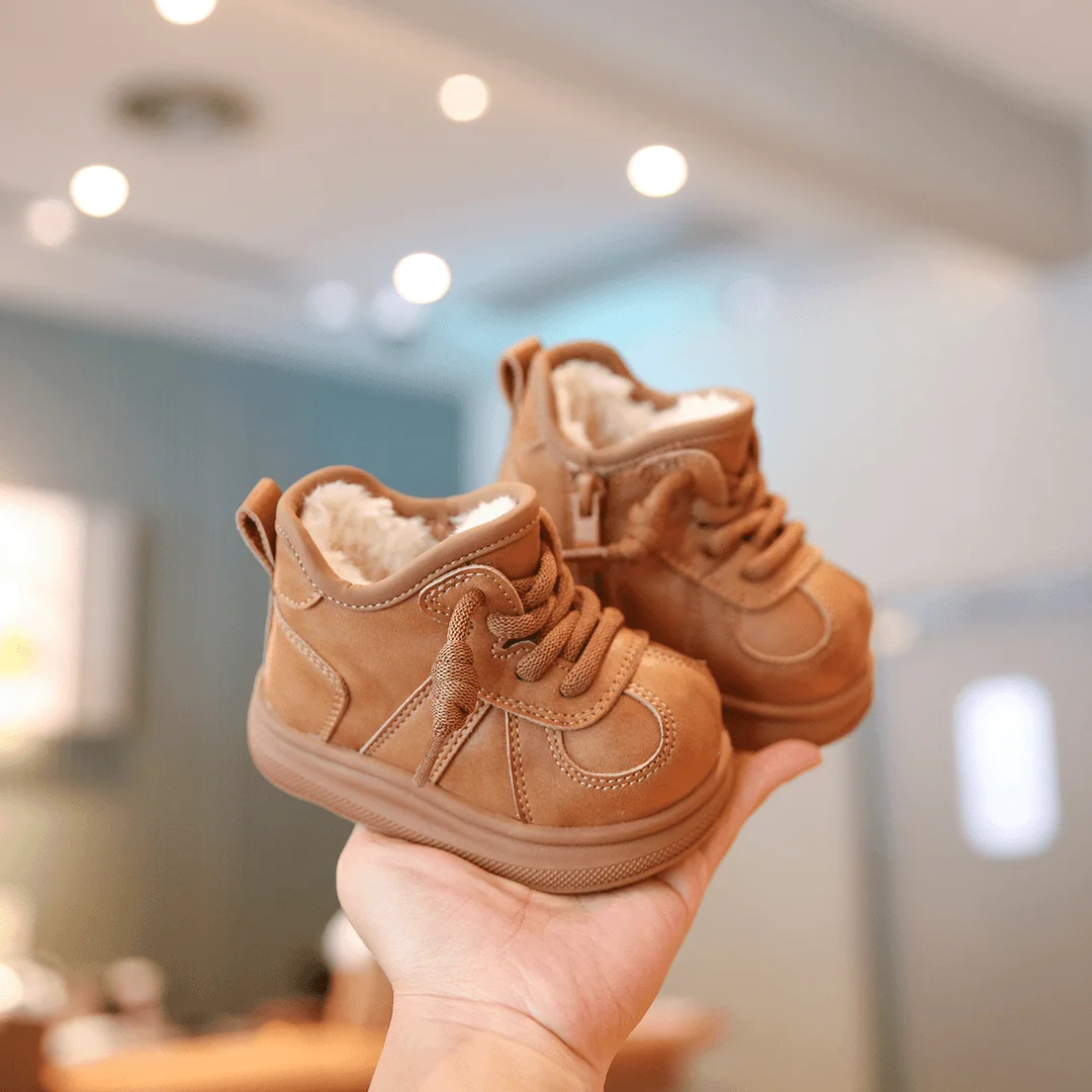 

Children's Snow Boots 2025 Winter New Soft Bottom Anti-slippery Boys Girls Casual Warm Cotton Shoes Outdoor Baby Short Boots