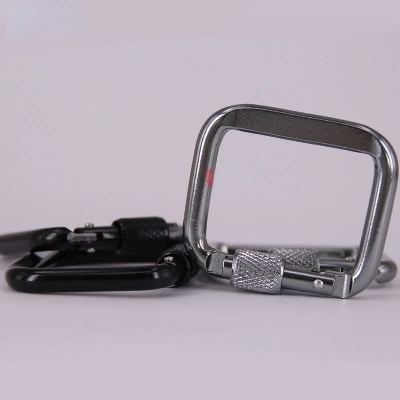 Durable Square Carabiner Outdoor Camping Hiking Keychain Snap Clip Hook Kettle Buckle Carabiner Outdoor Sports Accessories