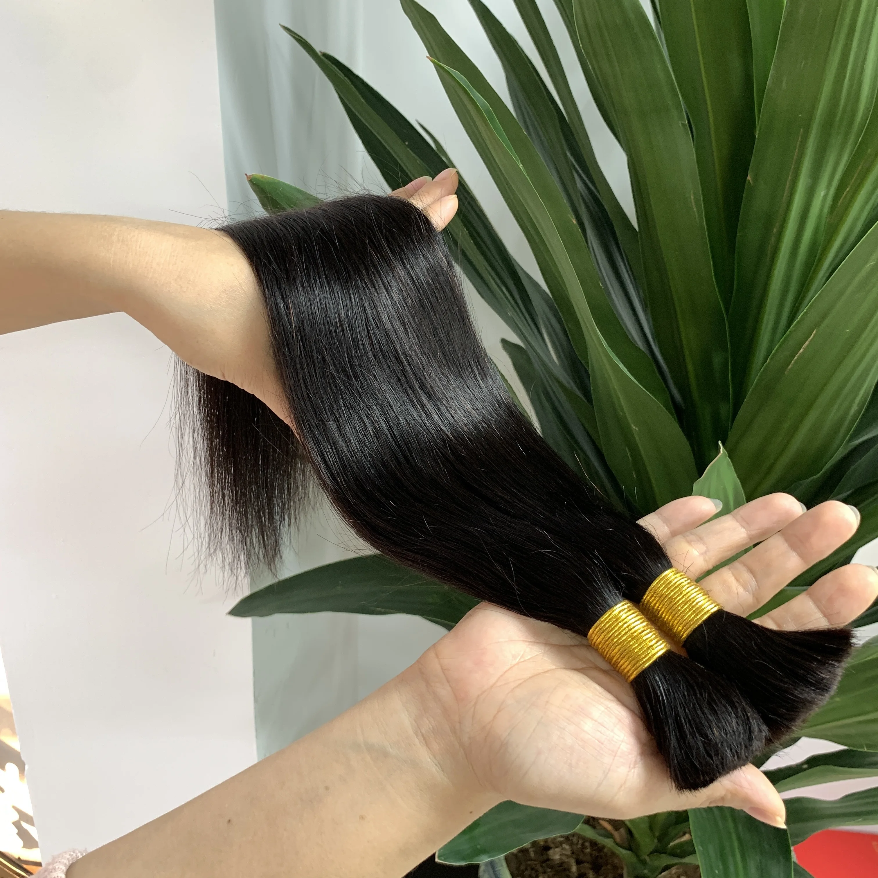 البورمية حريري مستقيم السائبة الشعر للتضفير 10-28 بوصة بوهو الضفائر السائبة شعر مستعار بشري لتضفير اللون الطبيعي