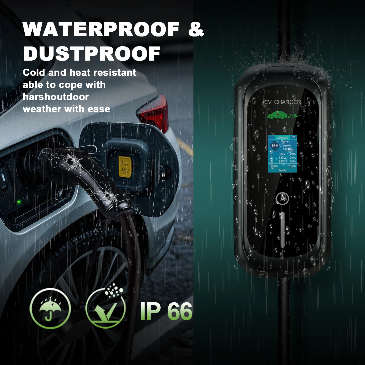 ISIGMA Type2 GB/T التوصيل 11kw 5m WIFI APP بلوتوث التحكم 16A قابل للتعديل شحن المنزل المحمولة شاحن EV لسيارة EV