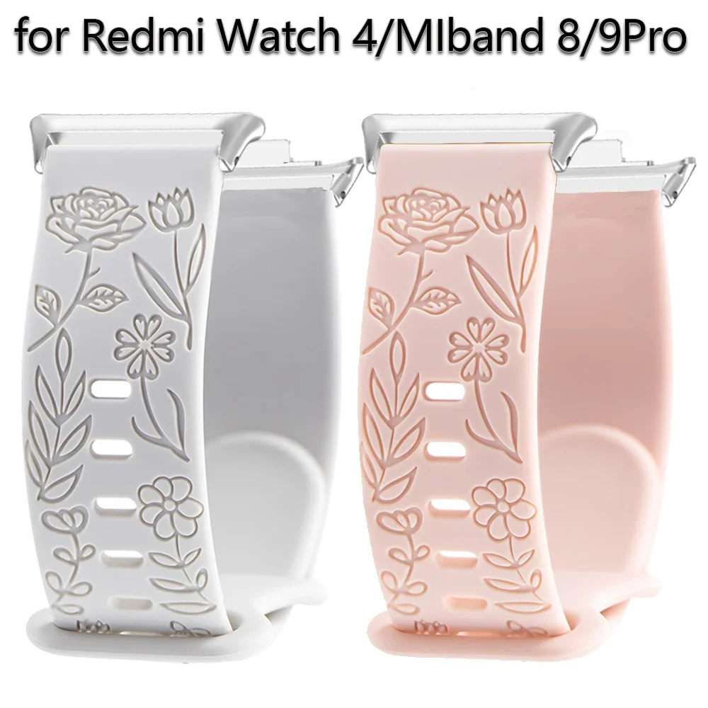 Carvings Strap for Redmi Watch 4 Magnetic Silicone Band for Xiaomi Mi Band 8 Pro 9Pro Smartwatch Bracelet Accessories Correas