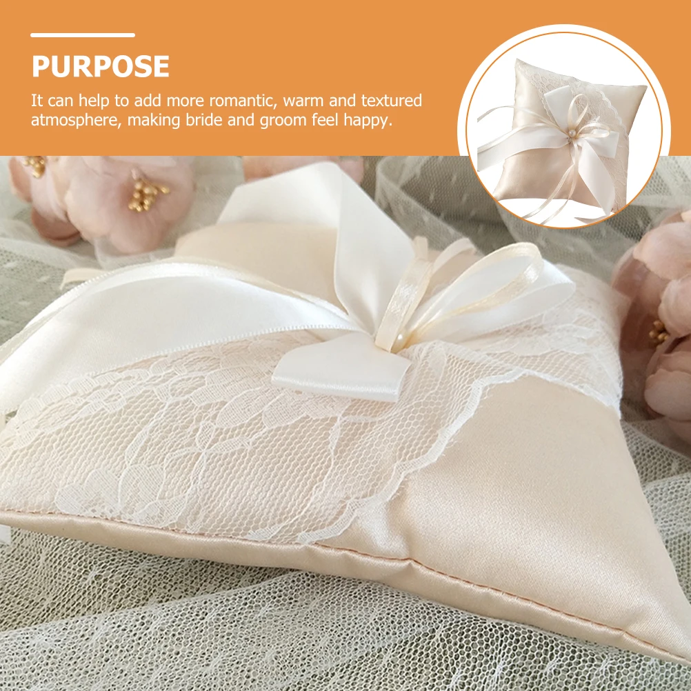 

Pearl Ring Pillow Satin Decoration Elegant Wedding Party Supplies Bridal Ring Bearer Pillows Cushion Romantic Proposal Special