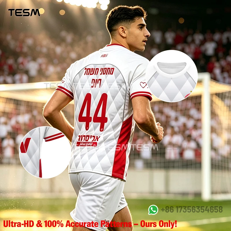 TESM Men Soccer Fans Jersey Short Sleeve Quick Dry Football Training Match T‑Shirt 3D Print Sports Team Fan Uniform Top