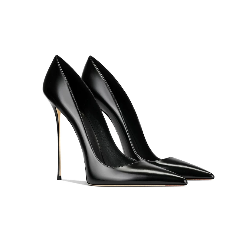 New Versatile Thin Heel Pointed High Heels with Sexy Shallow Mouth Black Design, Exquisite Single Shoe Women's Shoes