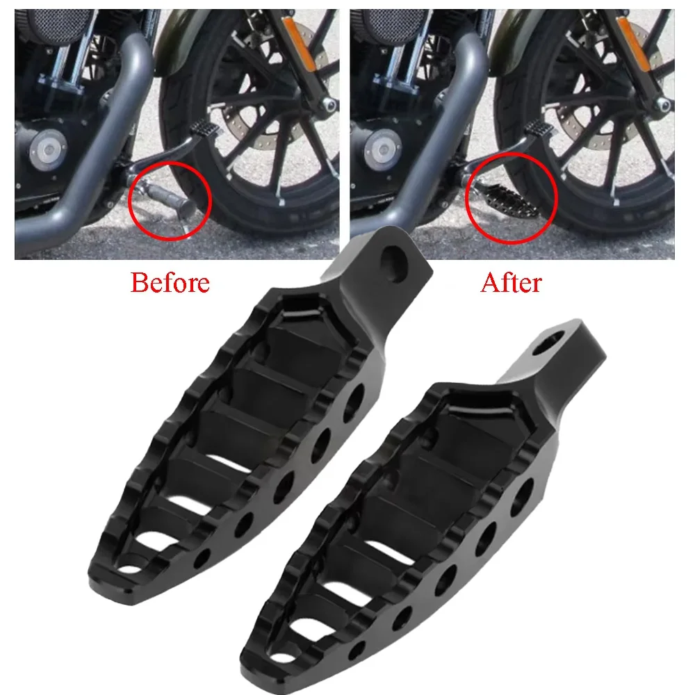 

10MM Hole Motorcycle Footrest Foot Pegs Pedals Aluminum for Harley XL 883L 2007-2010 XL 883N 2007+