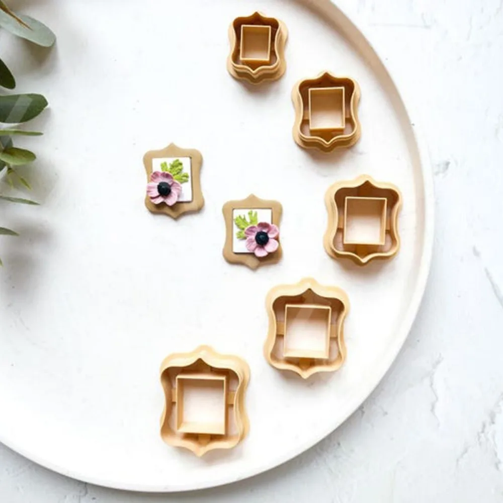 

5pcs Mini Soft Ceramic Polymer Clay Cutter European Contour Frame High Precision Earring Decorative Clay Cutting Mold