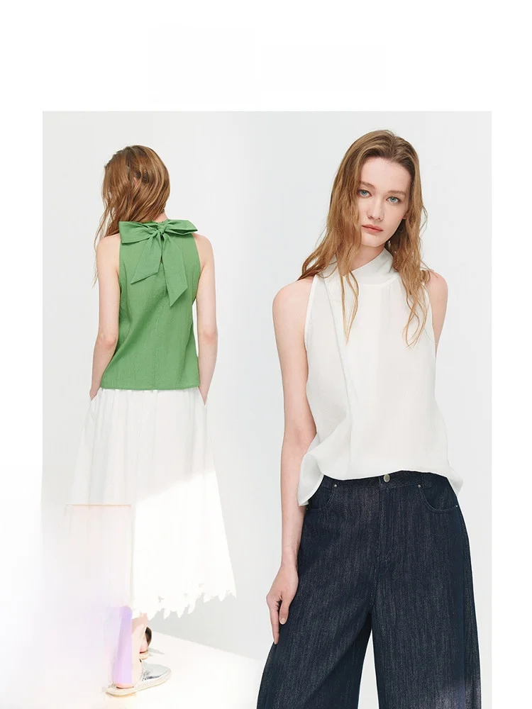 

SUD Knot Top Women's Svel Vest Modal Silk Design Commute Sle Faionable Loose Fit Single Piece Summer 2025