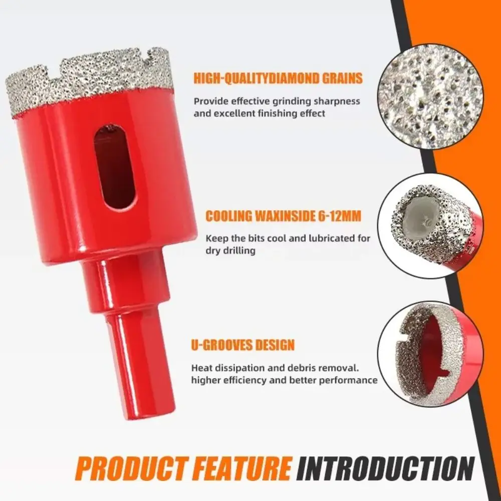 

6-35mm Diamond Hole Drill Diamond Coated M10 Tile Hole Opener Grinding Head High Quality Dry Drilling Hole Opener