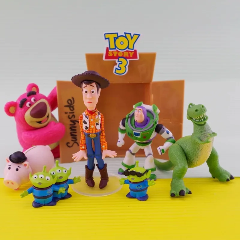 

7pcs/set Toy Story Woody Buzz Lightyear Alien Humm Lotos Action Figure Model Decoration Desktop Ornament Children's Gift
