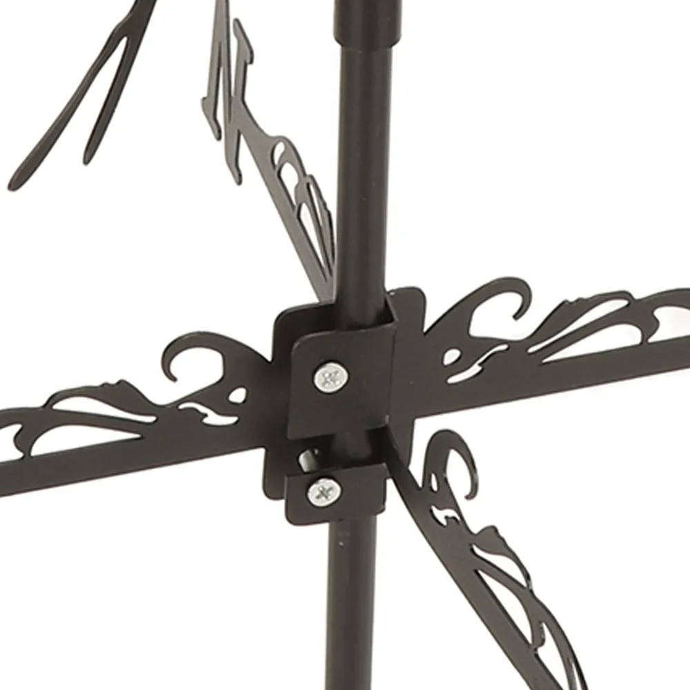 Sturdy Crow Weathervane Black Iron Weather Vane Raven Roof Mount Wind Direction Indicator Patio Backyard
