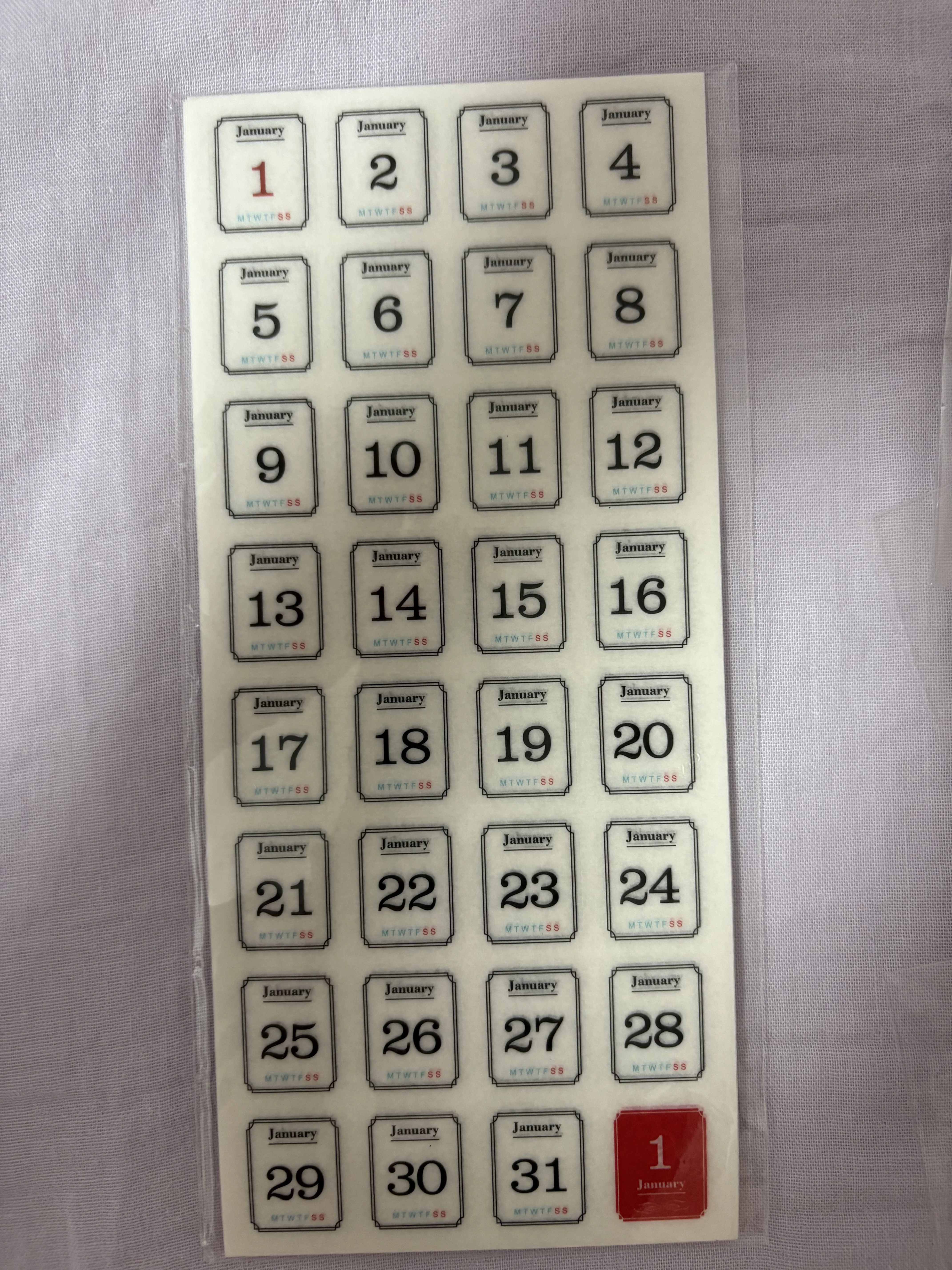 12 Sheets Date Sticker Calendar Sticker 365 Days Calendar Labels Planner Sticker Decorative Planner