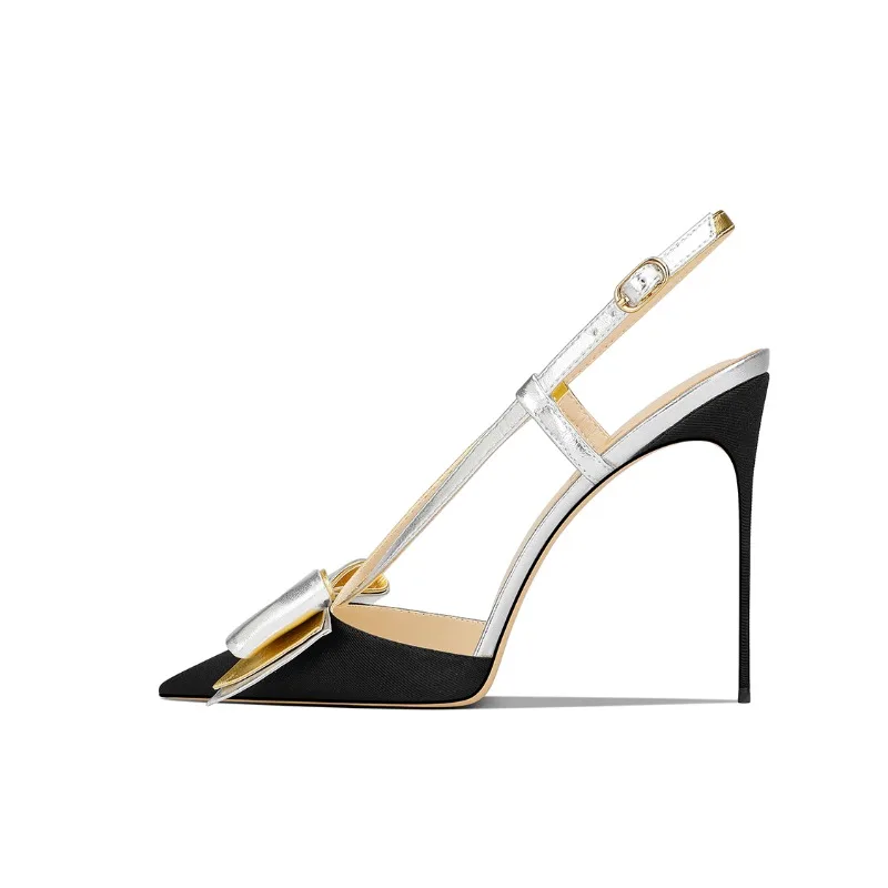 

Pink princess style bow paired with skirt dress 2025 autumn new item pointed thin heel ladylike high-heeled sandals for women