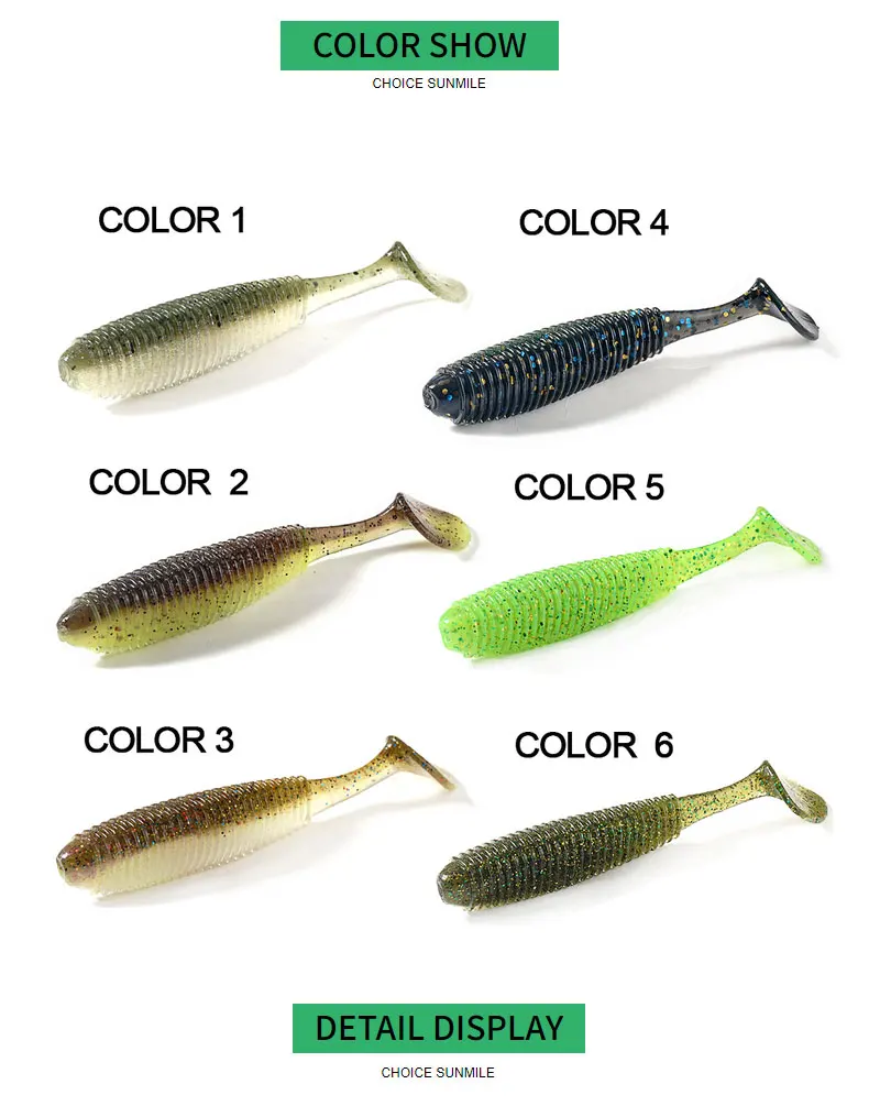 SUNMILE 6 Stück Weichköder Angelköder Vibro Fat 90mm Realistischer Köder mit Salz und Duft für Hechtangeln Barsch Forelle Bass Köder – Detail 2