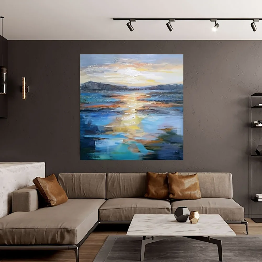 Hand Painted Colorful cow Oil Painting funny coll cartoon caw Paintings Modern Abstract green farm Wall Pictures cattle Canvas