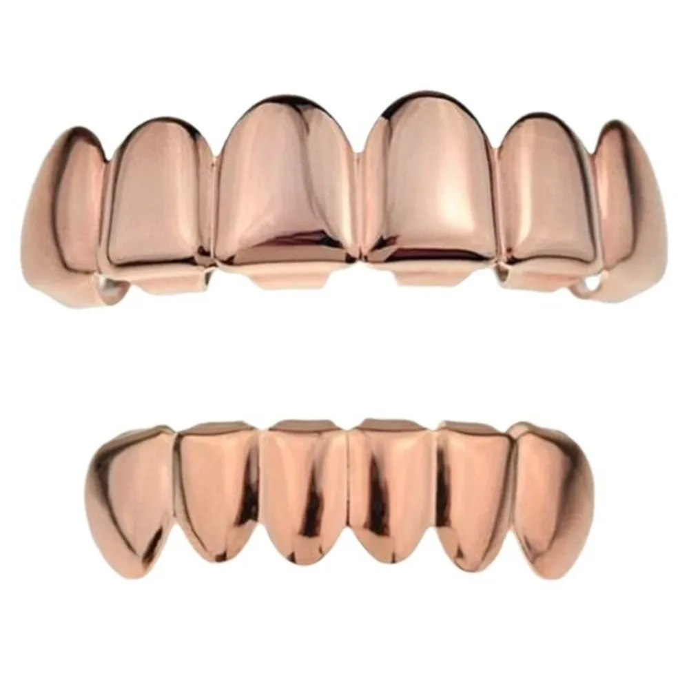 New Top Bottom Set Teeth Grillz Comfortable Shiny Glossy Dental Grills Durable Unique Halloween Tooth Fashion Accessory