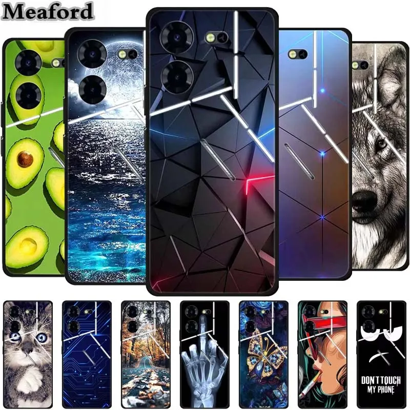 For Tecno Pova 5 Pro 5G Case Animals TPU Soft Silicone Back Cover Phone Cases for Tecno Pova5 Pro 2023 LH8n Wolf 6.78