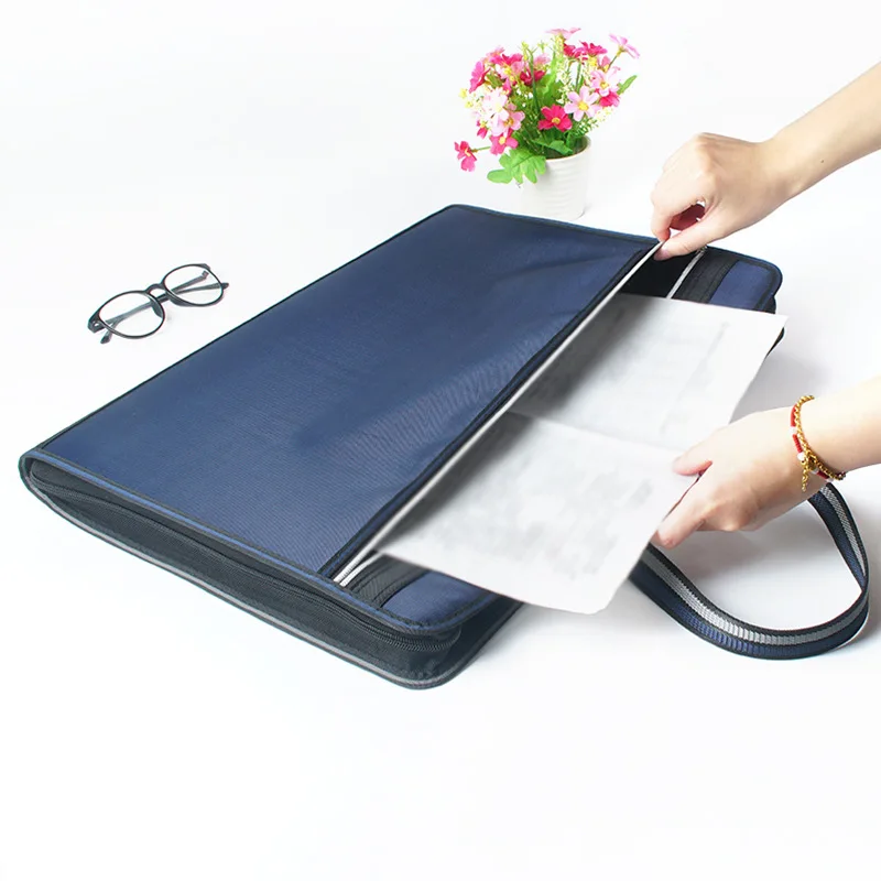 A3 Large Capacity Portable Organ Bag Multi-layer Test Paper Storage Bag Office Canvas Zipper Storage Bag