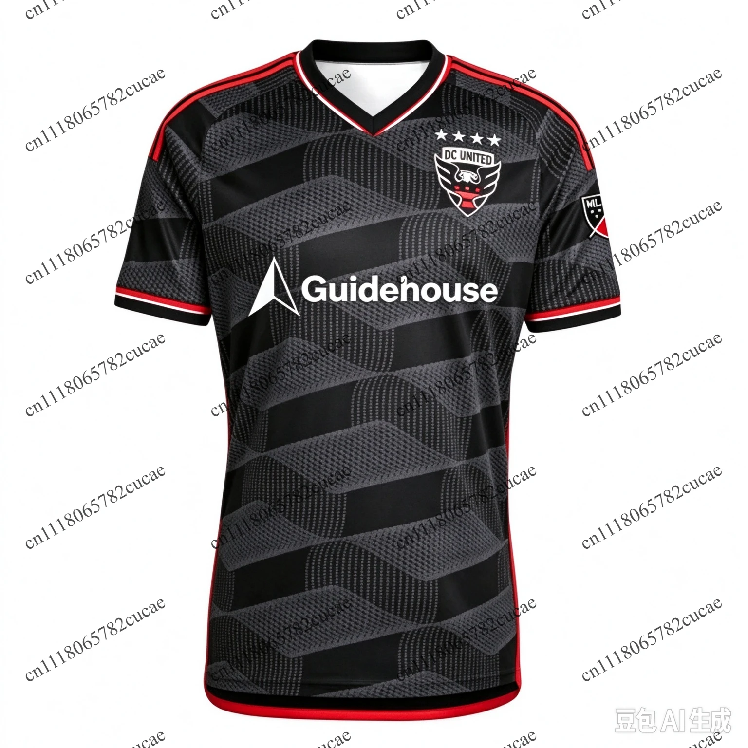 DC United Home Jersey 2026 New Men's Football Shirt 3D Printed Football Jersey Fan Version Breathable Quick Drying Family Jersey