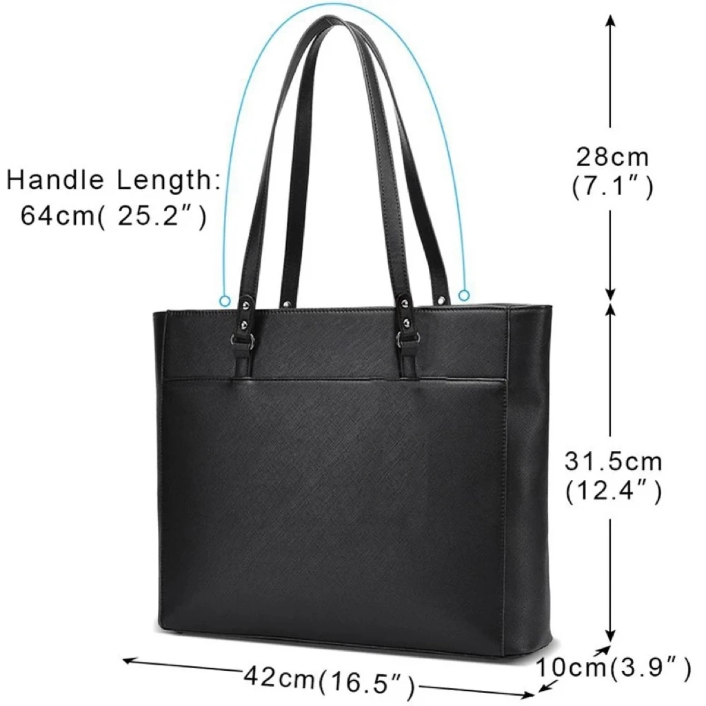 Sac d'affaires en cuir imperméable pour femme, étui à bombes, grands sacs à main, sac fourre-tout de luxe, marque de créateur, bureau, mode, 15.6 po