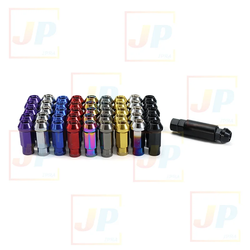 SR48 20pcs/set Colorful Car Wheel Modification Parts Wheel Nuts Lug Nuts M12x1.5/1.25 49mm Anti Theft Security Key Universal