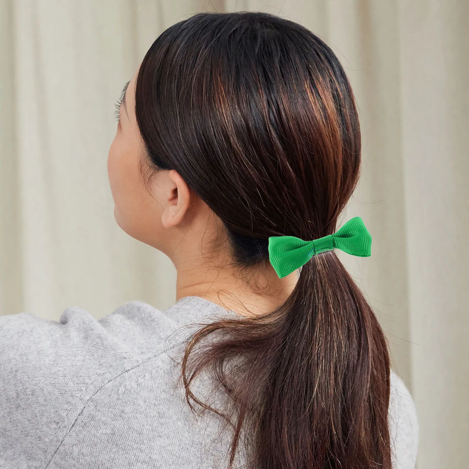 25Pcs Bow Hair Ties Green Hair Bows Small Bow Accessories for Women Girls Moderate Elasticity Secure Ponytail Holders Casual