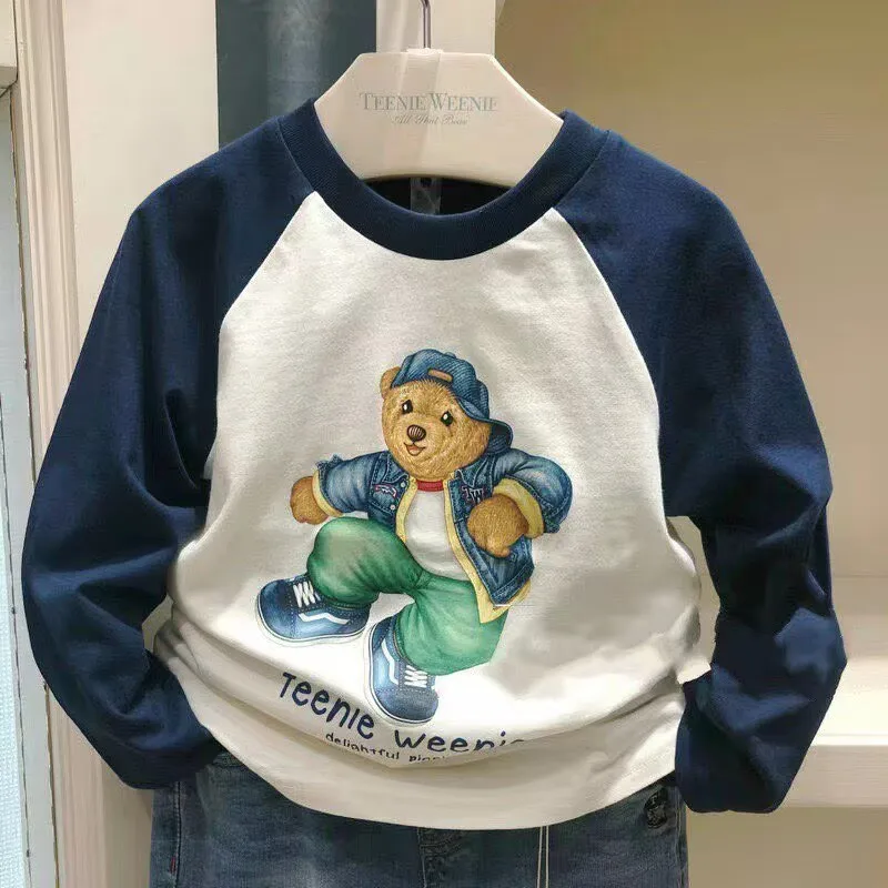TW Girls&Boys Graphic Print Cotton T-Shirt Soft Breathable Fabric Tops Premium Quality Casual Sporty Children Clothes 100-160