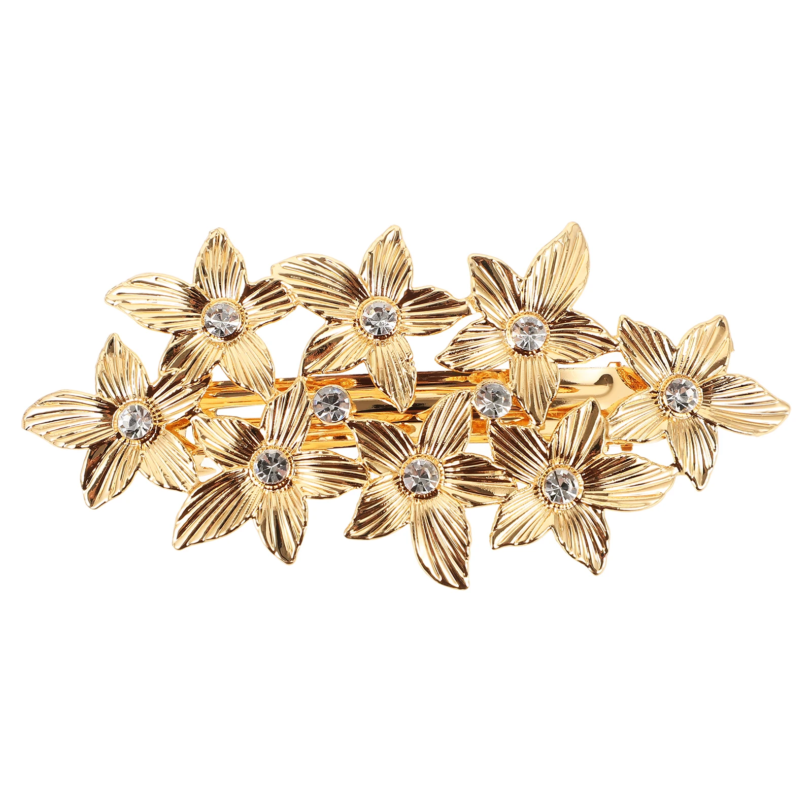 

Sparkling Rhinestone Barrette Elegant Spring Secure Metal Hair Clip For Women Thick Hair Bridal Wedding Party Occasions Flower