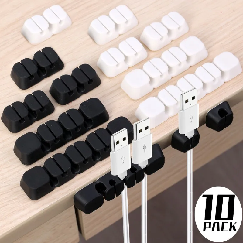 1/3/5/7 Holes Self Adhesive Cable Clips Cord Management Wire Holder Organizer Clamps Desktop Cable Manager Home Office Clips