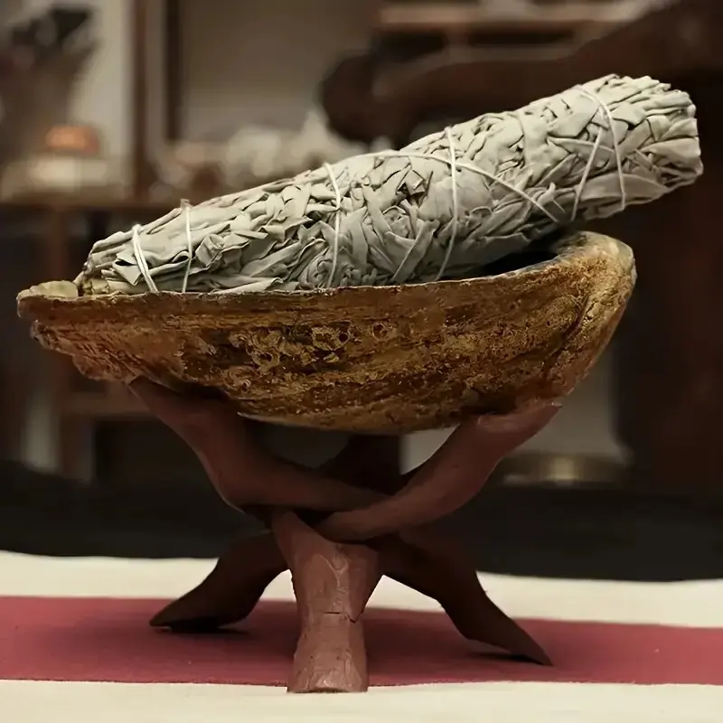 Vintage Wooden Tripod Stand For Abalone Shells, Crystal Balls & More - Versatile Home Decor Display