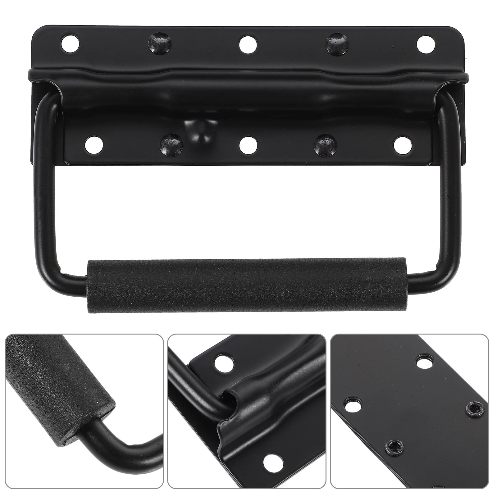 

2pcs Toolbox Handle Spring Loaded Wooden Case Pull Heavy Duty Metal Black 125mm Storage Box Crate Tool Chest Grip Hardware