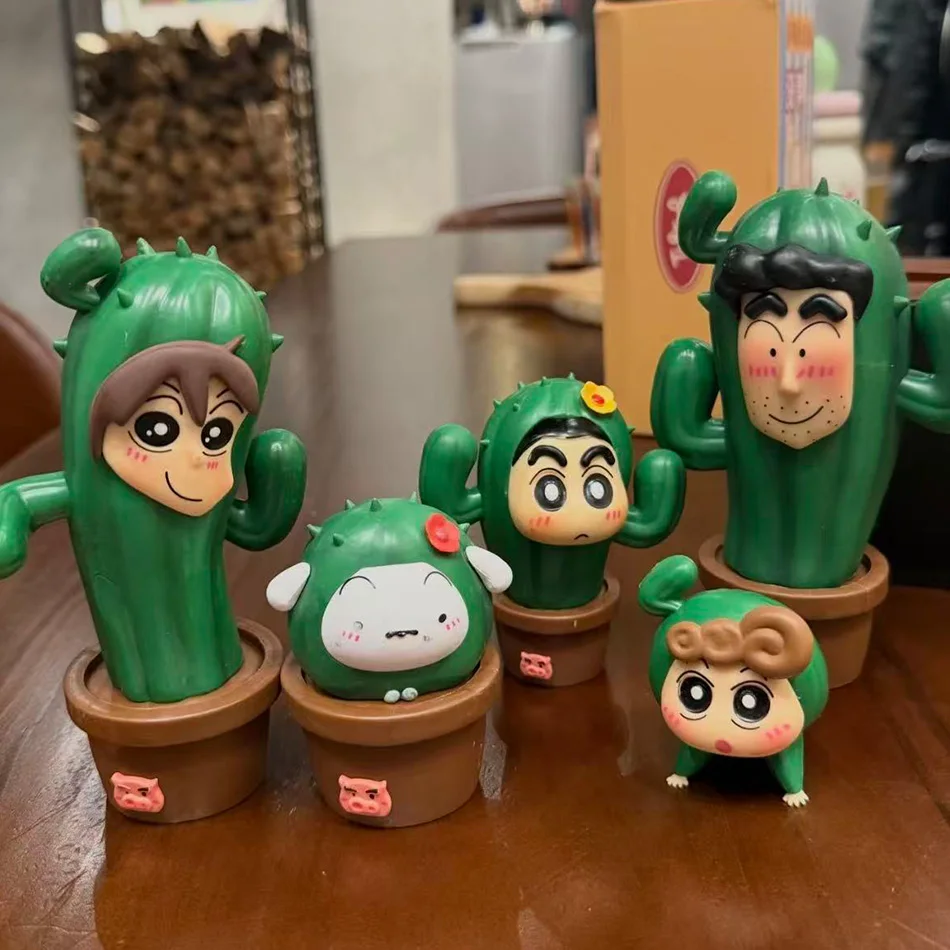 

New Crayon Shin-chan Cactus Action Figure Nohara Shinnosuke Anime Figurine Pvc Collection Model Toys Kids Gifts