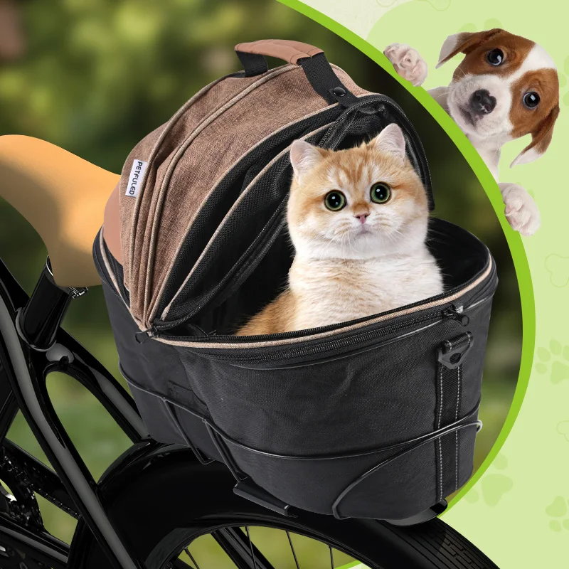 Bicycle basket car seat with front pocket, suitable for puppies and pets