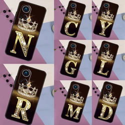 Letter Monogram Gold Marble Case For Honor Magic 5 Pro 50 70 90 Lite X6 X7 X8 X9 8X 9X Honor X7a X6a X8a X9a X9b Cover