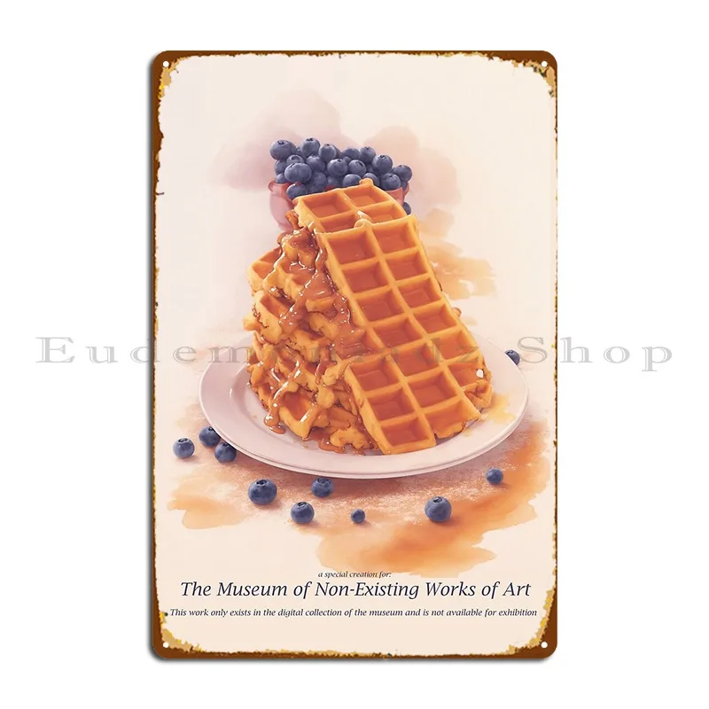 Blueberry Waffles Metal Plaque Poster Mural Living Room Customize Bar Cave Funny Tin Sign Poster