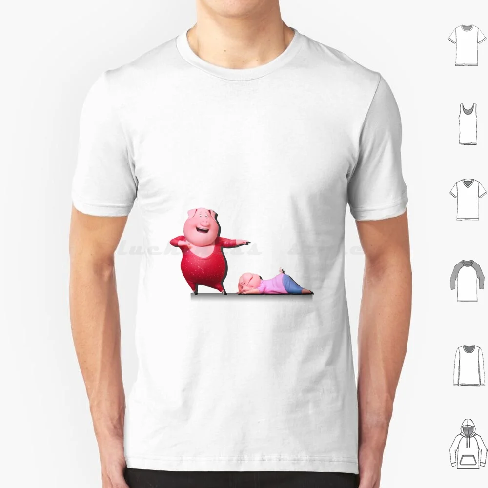 Camiseta Gunter y Rosita talla grande 100% algodón cerdos Rosita Gunter Sing película nuevo Png lindo divertido Tumblr