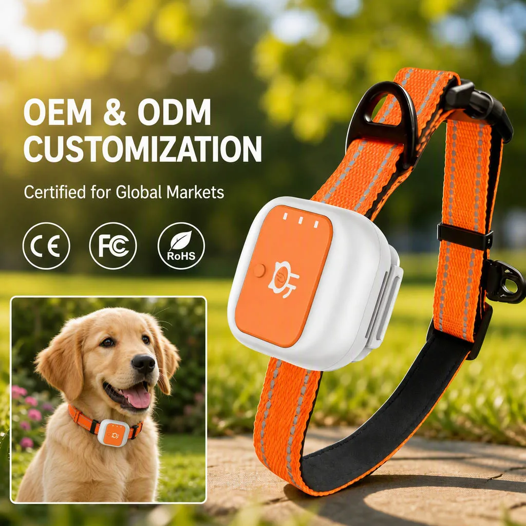 Global GPS Tracking Smart Pet Tracker 4G WiFi Enabled Waterproof Design Nylon Plastic Long Battery Life for Cats Dogs Locator