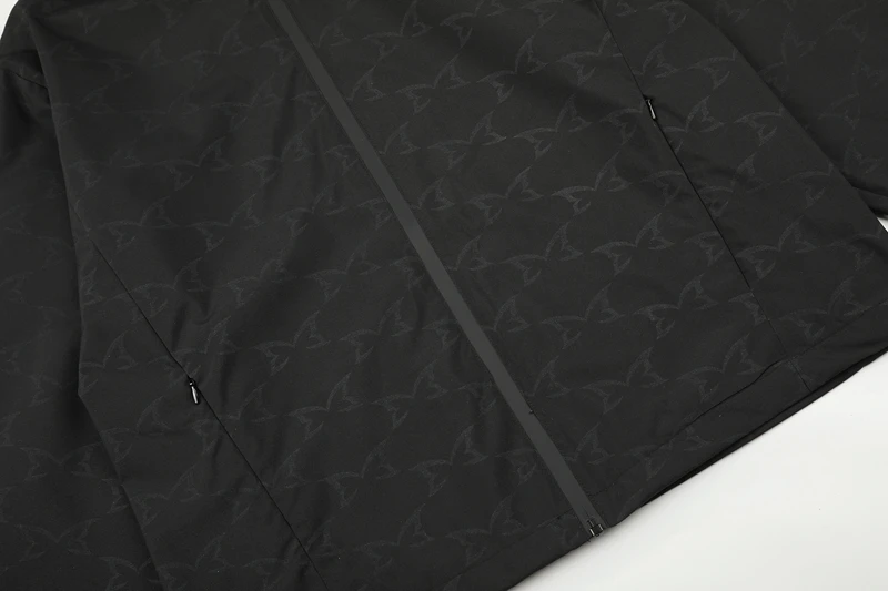 Schwarze Kapuzenjacke mit Schmetterlingsdruck, durchgehender Reißverschluss, Windbreaker für Herren, übergroßer Outdoor-Windbreaker, Streetwear, lässige Oberbekleidung mit Reißverschluss. – Detail 8