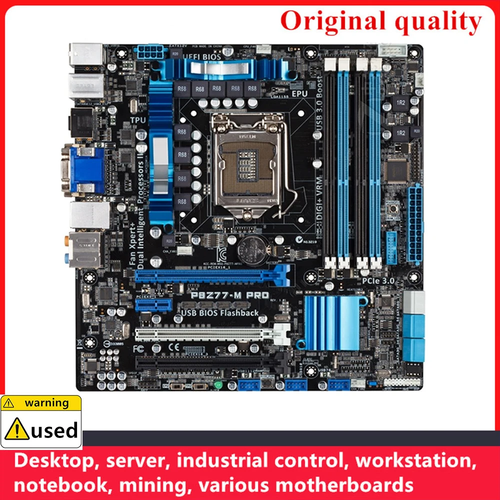 

For P8Z77-M PRO Motherboards 1155 DDR3 32GB M-ATX For Intel Z77 Overclocking Desktop Mainboard SATA III USB3.0