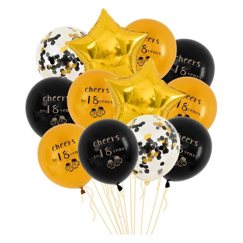 

Cheers To 18 Years Latex Balloons Digital Number Confetti Table Scatters for 18/30/40/50/60 Years Old Birthday Party Supplies