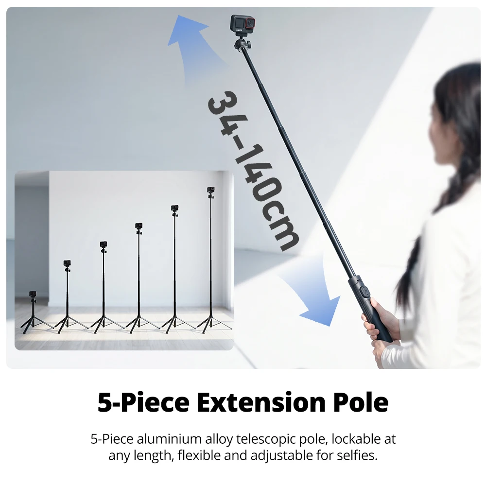 Ambiiful IT07B Bluetooth Selfie Stick Statief Draagbare Draadloze Afstandsbediening Monopod voor ACE Pro Pro2 X5 Vlog Video-opname Selfie Sh