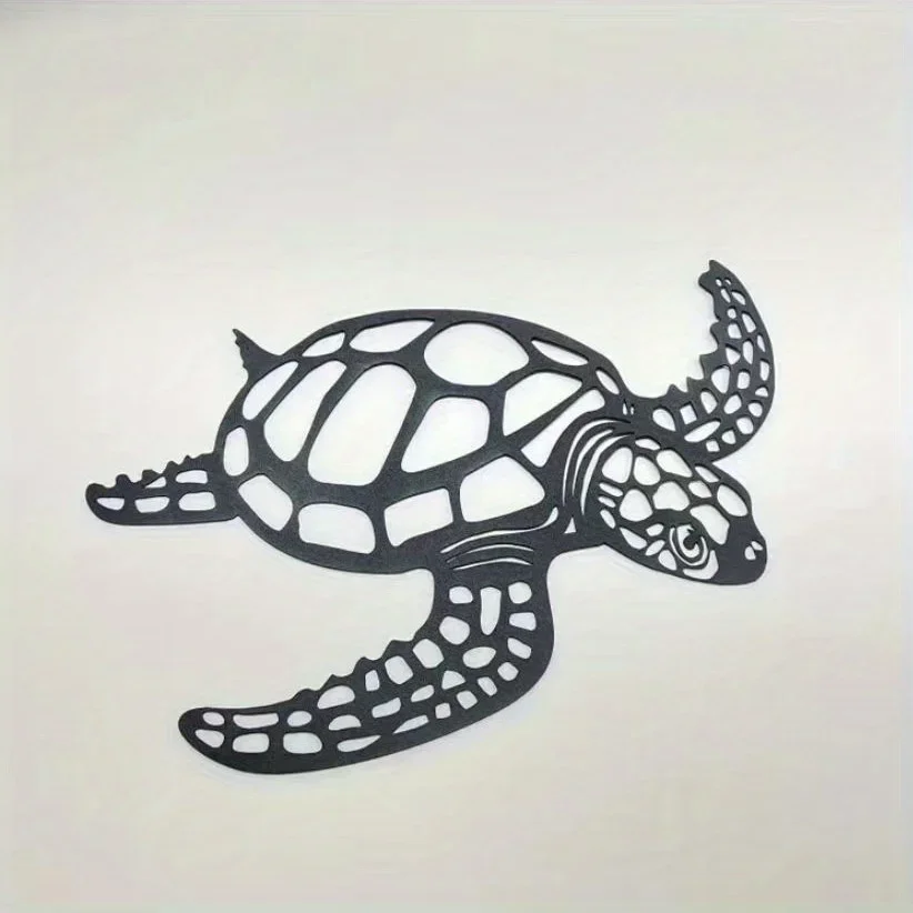 HelloYoung Metal Sea Turtle Ornament Beach Theme Decor Wall Art Decorations Wall Hanging for Indoor Living Room Decor