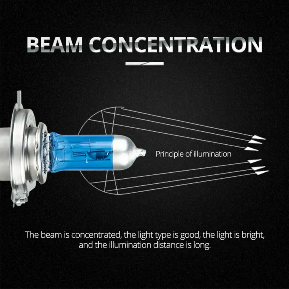 Farol do halogênio do carro, luz dianteira substituível, tempo de serviço mais longo, ângulo largo, útil, 100W, 4 PCes